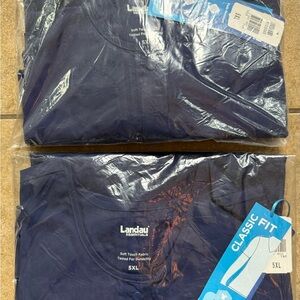 2-Pack Landau Men's 5XL Pro Flex Scrubs Jacket Blue Full Snap New FAST SHIPPING